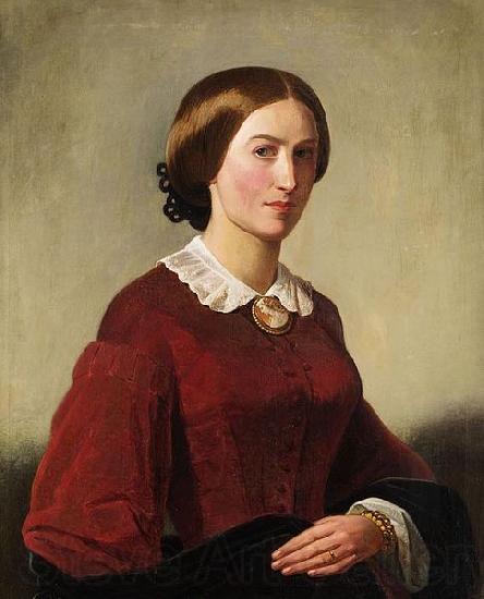 Theodor Leopold Weller Portrat einer Dame mit Brosche Norge oil painting art